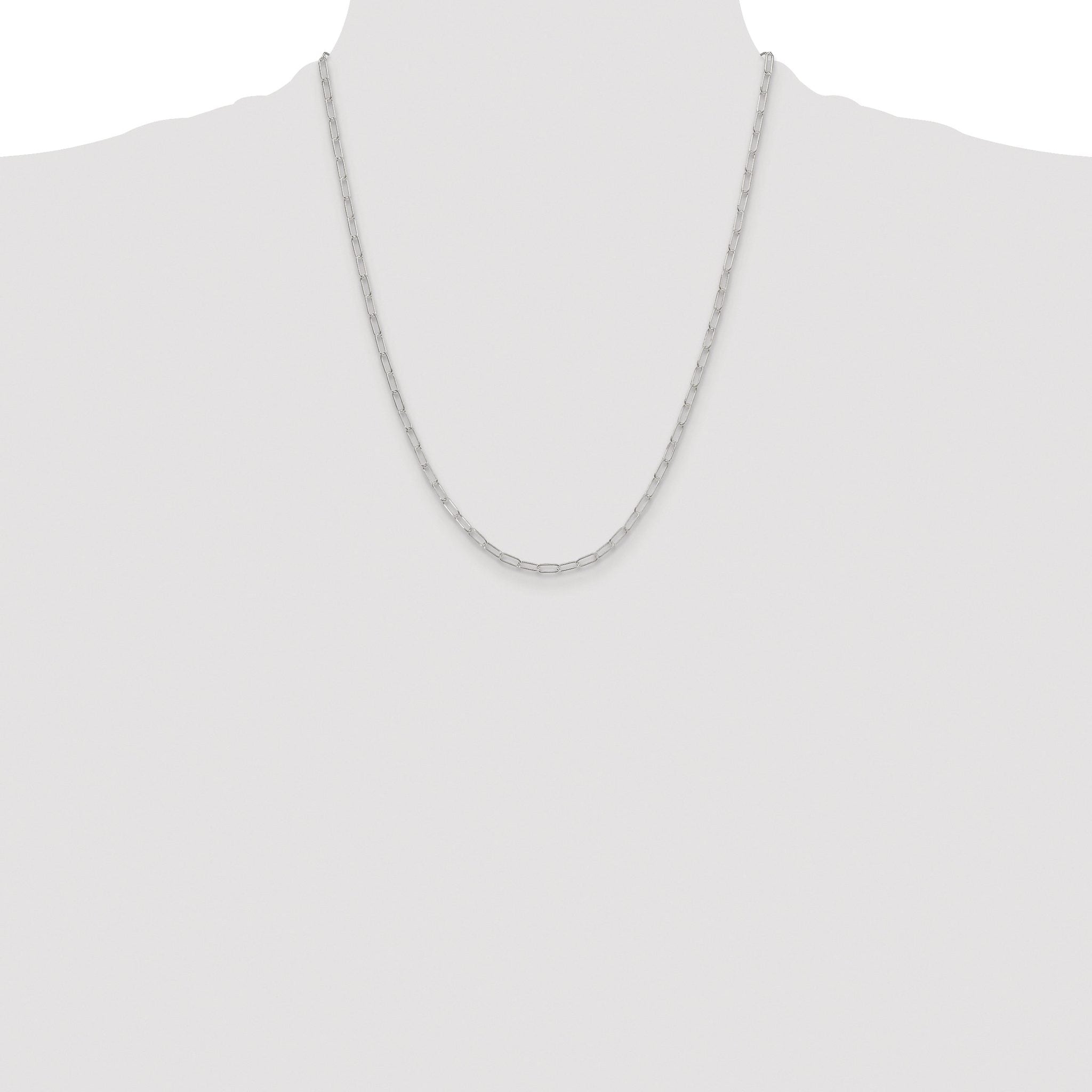 Polished Paperclip Chain Necklace in Sterling Silver