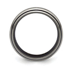 Edward Mirell Titanium Wedding Band with White Sapphire Bezel