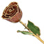 Lacquer Dipped Gold Trimmed Cinnamon Pearl Real Rose