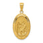 14K Gold Saint Christopher Medal Pendant with Polished Satin Finish