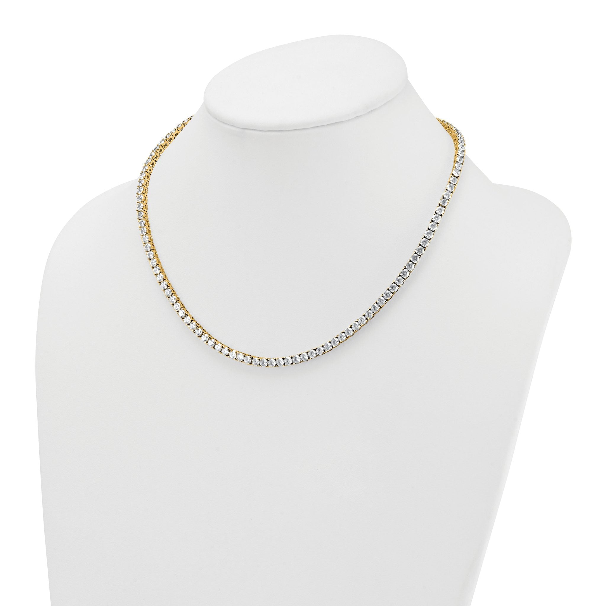14k 18 carat Lab Grown Diamond VS/SI+ G+ Complete Round 18 inch Straight Tennis Necklace