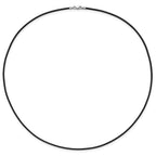 14k White Gold Clasp 1.5mm 16 inch Black Leather Cord Necklace