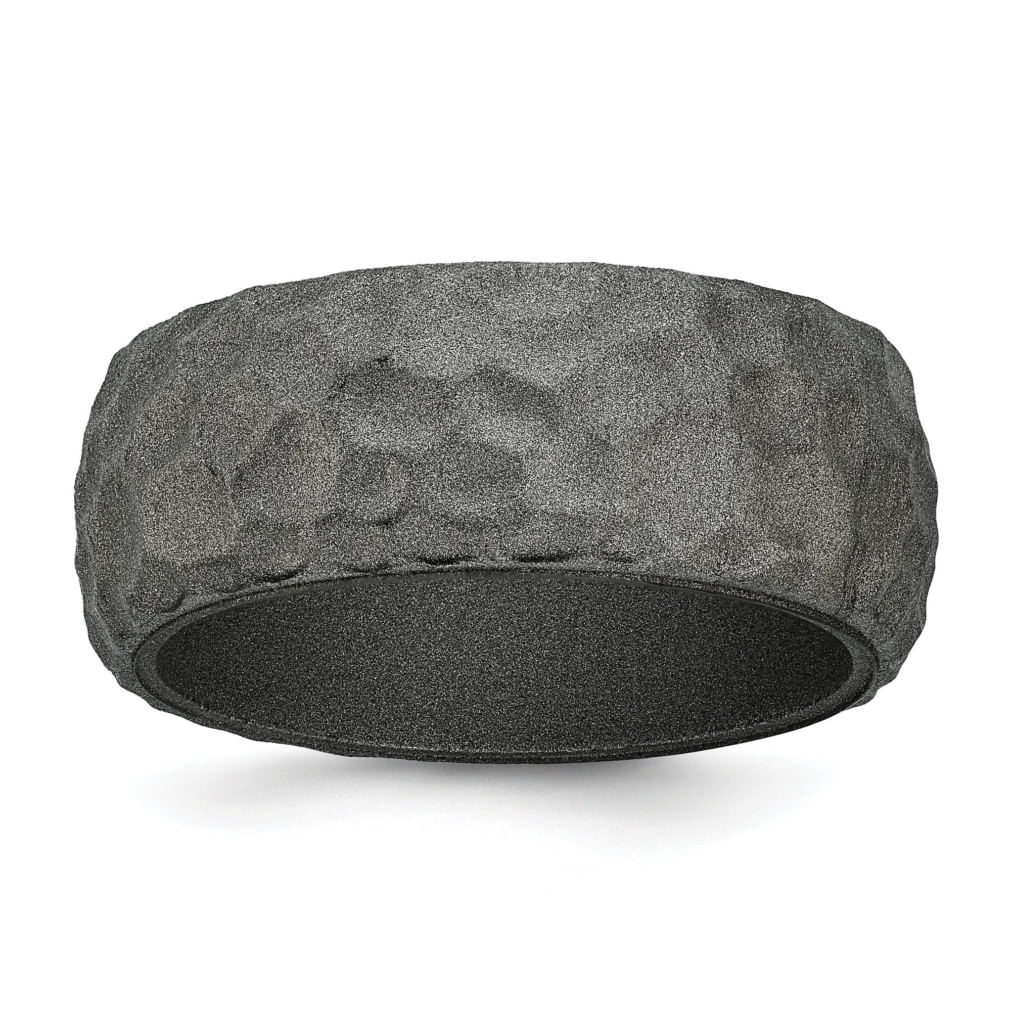 Hammered Wedding Band in Metallic Silver Silicone, 8.5mm Main image