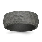 Hammered Wedding Band in Metallic Silver Silicone, 8.5mm