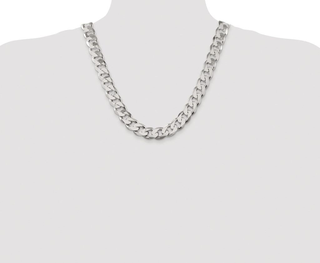 Sterling Silver Rhodium-plated 14.5mm Curb Chain