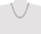 Sterling Silver Rhodium-plated 14.5mm Curb Chain