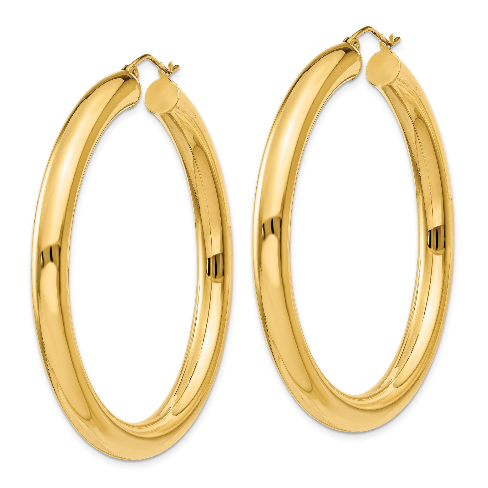 14k Yellow Polished 5mm Lightweight Hoop Earrings Secondary image