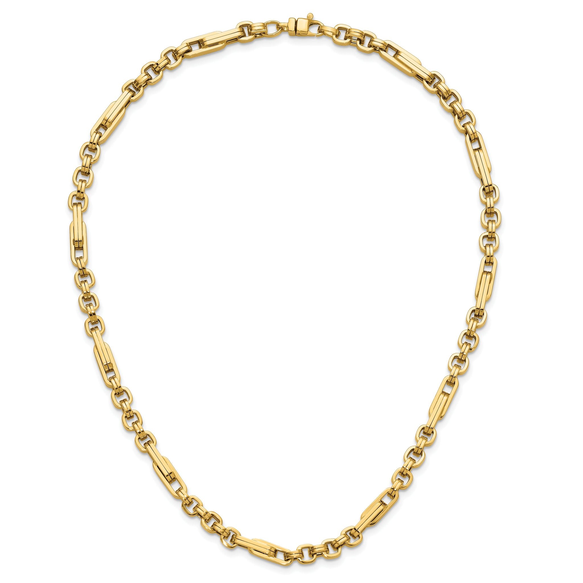 14K Polished Fancy Link Necklace