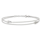 Sterling Silver 2-Strand CZ Flip Flop Plus Extender - Total Anklet