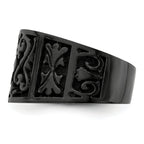Titanium Flat 14mm Wedding Band with Casted Design and Gift Boxing