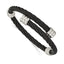 Stainless Steel Brushed and Polished Black IP-plated Wire Flexible Bangle Bracelet for Women