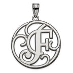 Sterling Silver 925 Polished Initial F Unisex Charm by Sophia Jewelers