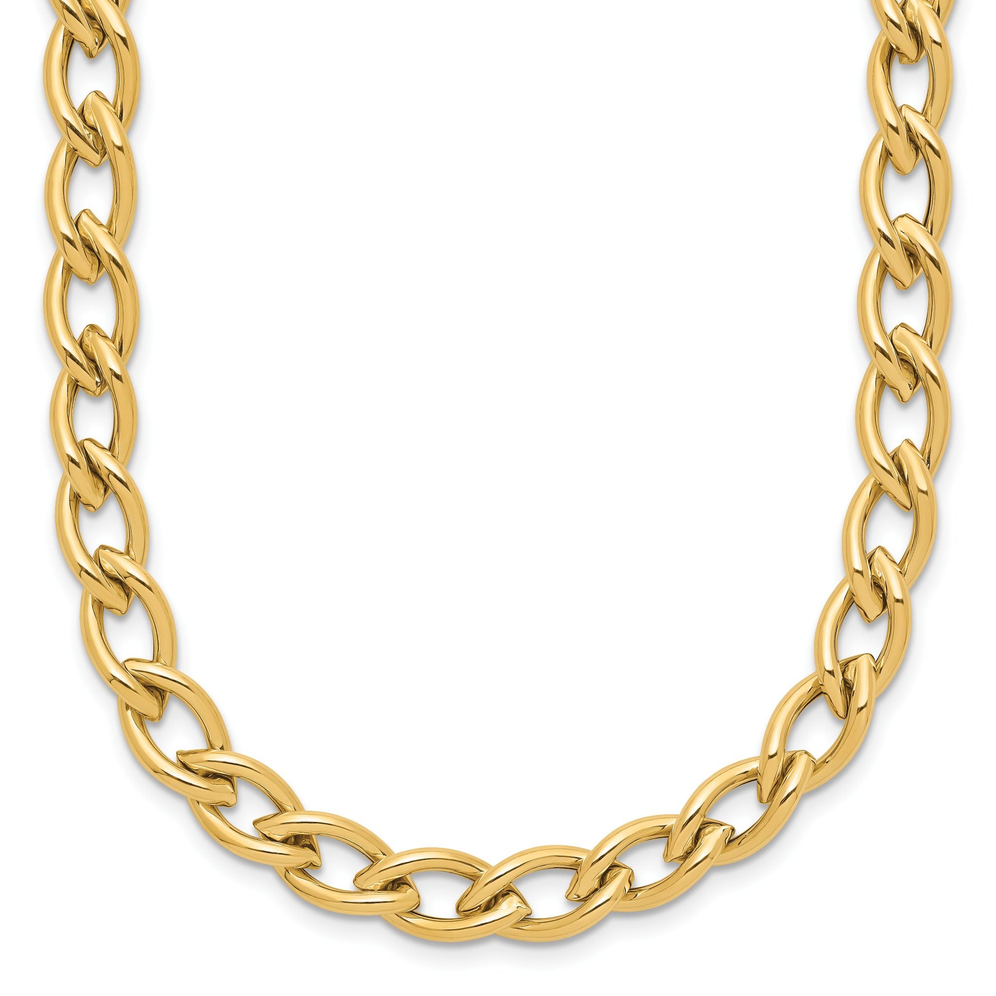 14K Polished Fancy Oval Link Necklace Main image