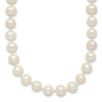 Sterling Silver Rhodium-plated 7-8mm White Near-Round Freshwater Cultured Pearl 7.25 inch Bracelet