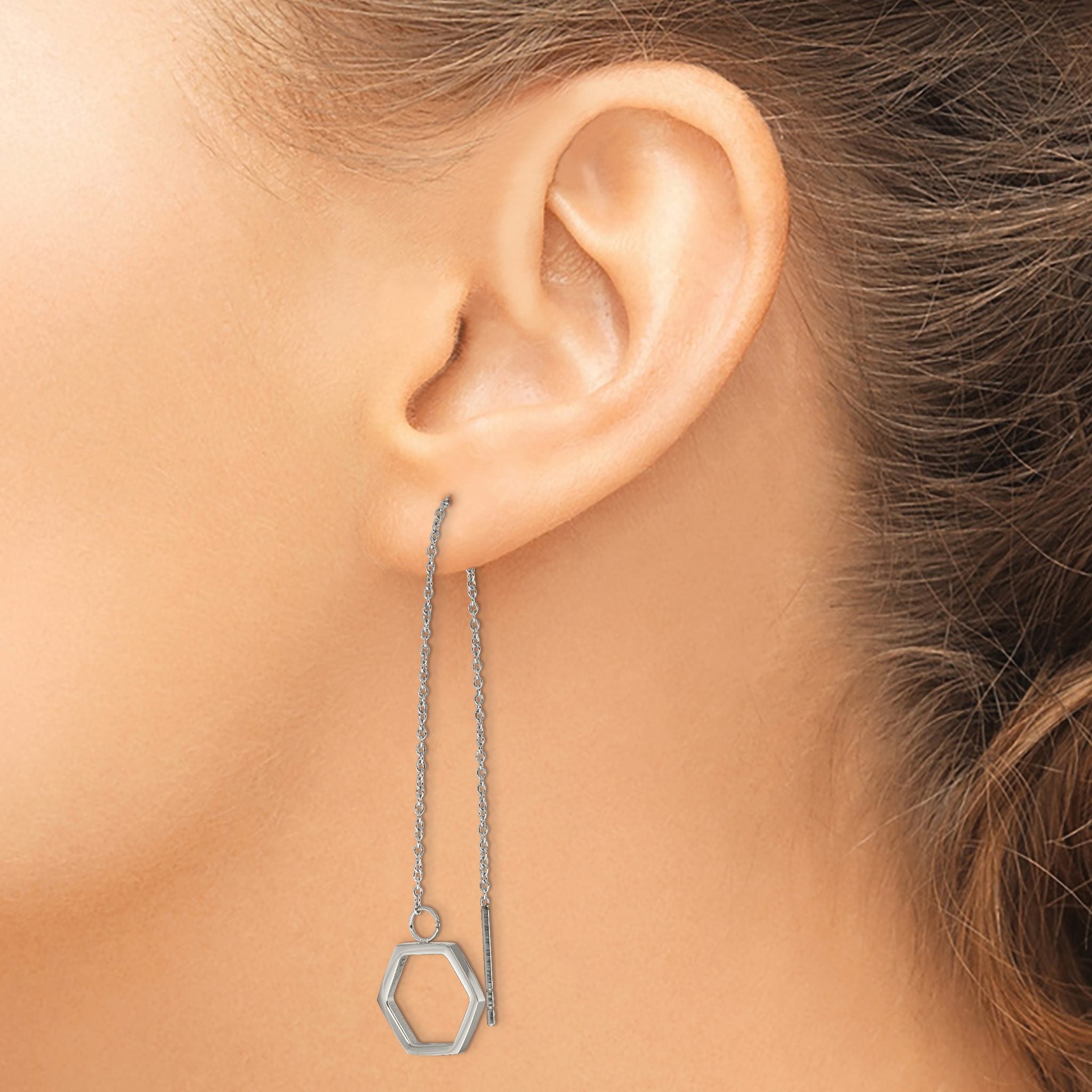 Stainless Steel Polished Threader Earrings for Women