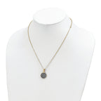 SS Gold-tone Polished Replica Phaistos Coin Pendant w/2 in ext. Necklace