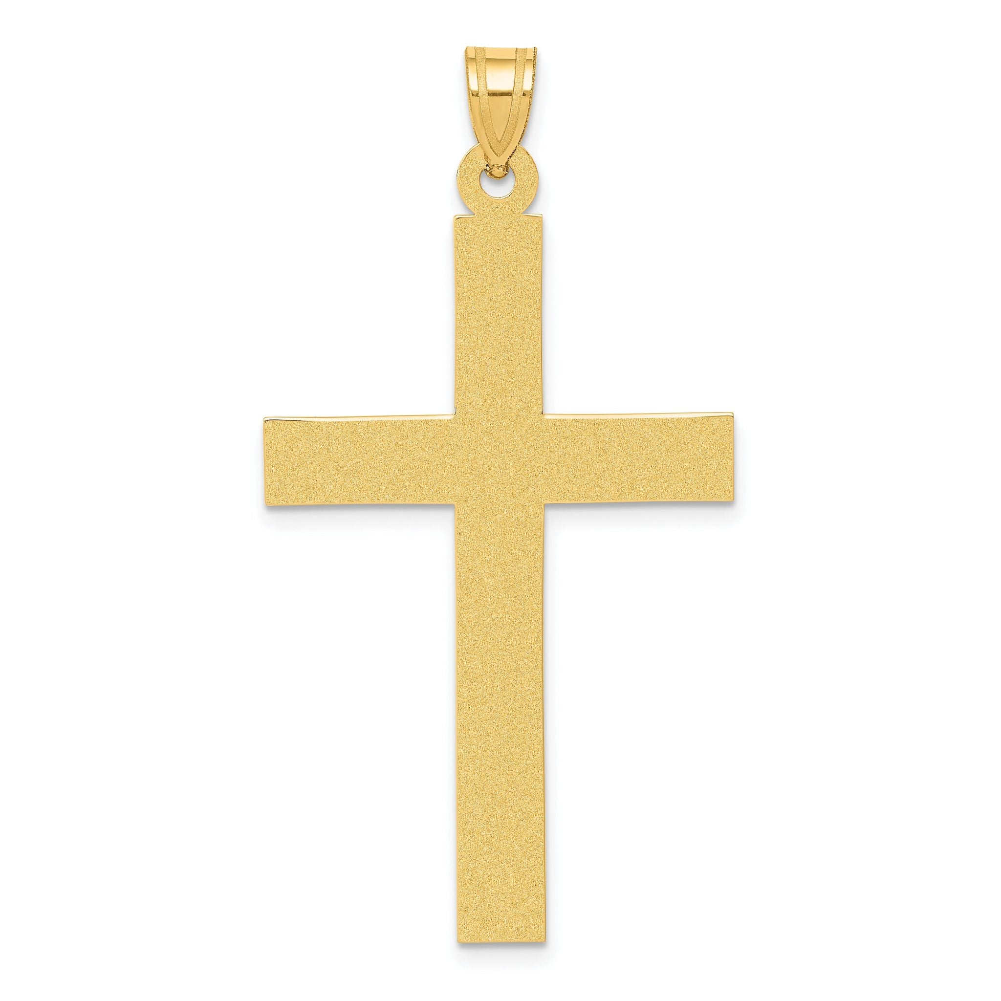 14K Sandblasted Cross Pendant Main image