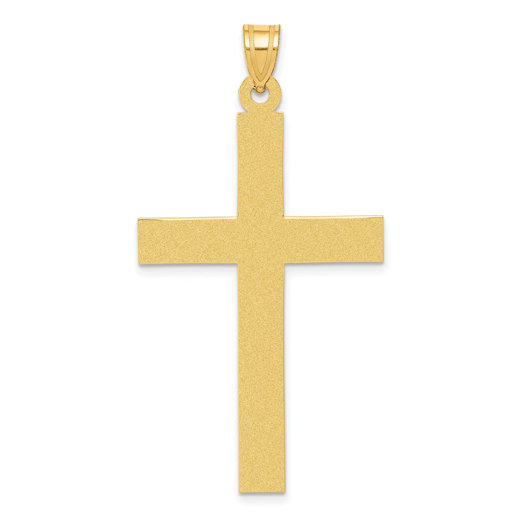 14K Sandblasted Cross Pendant