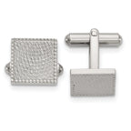 Stainless Steel Polished & Textured Square Cuff Links