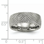 Polished & Textured Wedding Band in Titanium, 8mm