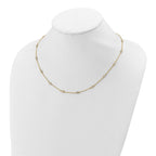 14K Polished CZ Station with 2in ext. Necklace