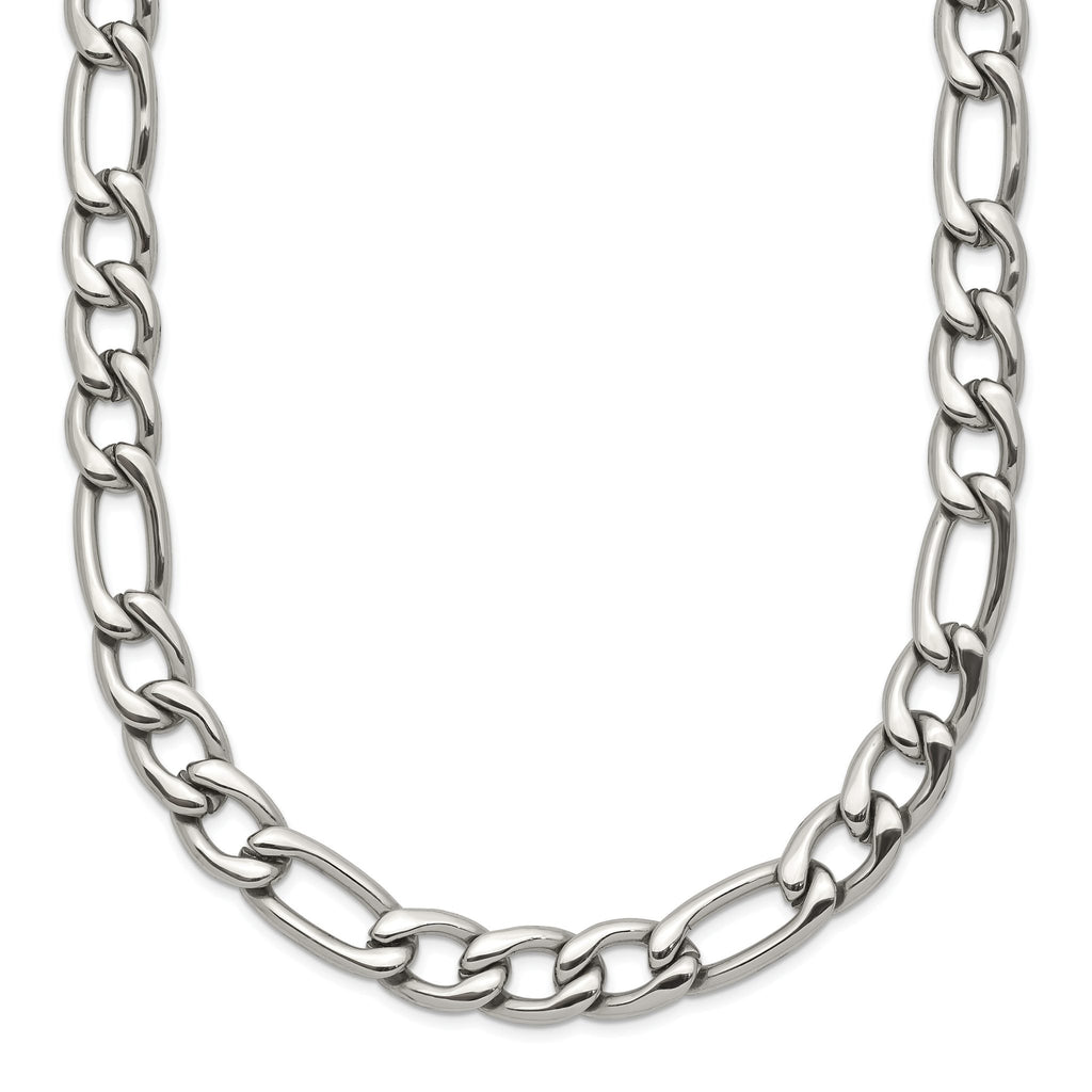 Polished Figaro Chain in Stainless Steel, 6mm