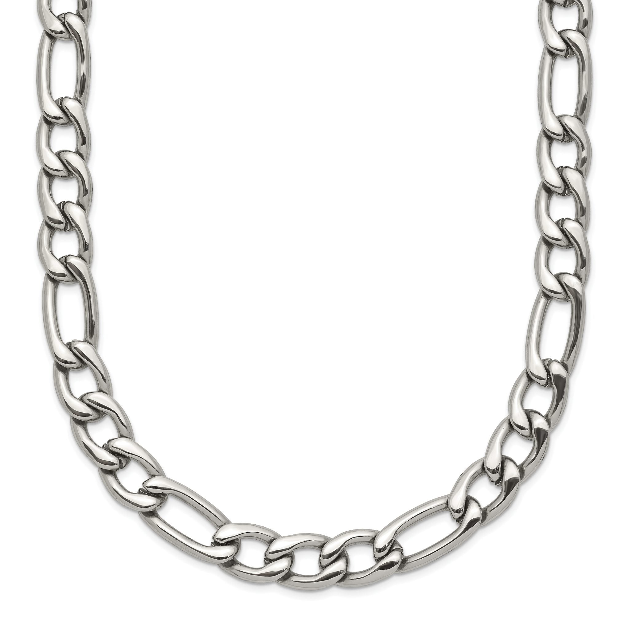 Polished Figaro Chain in Stainless Steel, 6mm