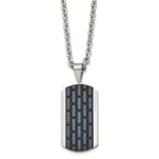 Black IP-Plated Dog Tag Necklace in Stainless Steel