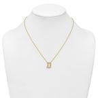 14k 1/2 carat Lab Grown Diamond VS+ F+ Complete Letter D 18 inch Initial Necklace