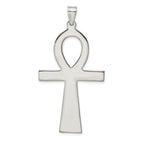 Sterling Silver 925 Ankh Cross Pendant Polished Elegant Design