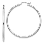 Sophia Jewelers 14K White Gold Polished Lightweight Hoop Earrings