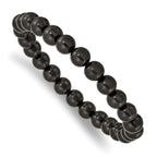 8mm Black Wood Beaded Stretch Bracelet for Men
