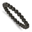 8mm Black Wood Beaded Stretch Bracelet for Men