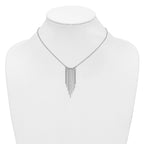 Sterling Silver RH-plated Polished D/C Fancy Necklace