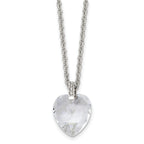 Sophia Jewelers Stainless Steel Crystal Heart Necklace with CZ Polished Elegance