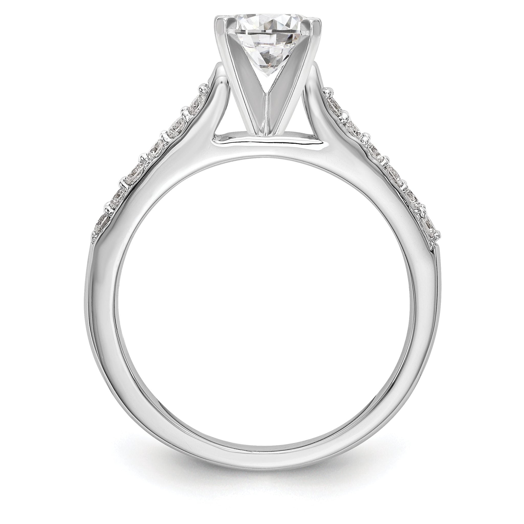 14K White Gold Peg Set 1/4 carat Diamond Semi-mount Engagement Ring Secondary image