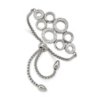 Stainless Steel Polished with Preciosa Crystal Circles Adjustable Bracelet for Women
