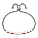 Stainless Steel Polished with Red Glass Adjustable Bracelet for Women