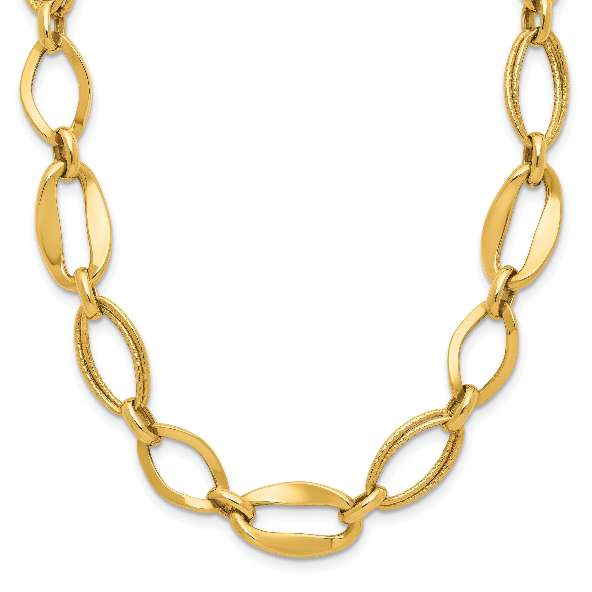 10k Polished Link Necklace Main image