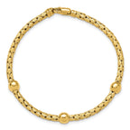 14K Polished and Satin Braided Bracelet