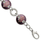 Edward Mirell Black Ti & Sterling Silver Anodized Copper Color Bracelet