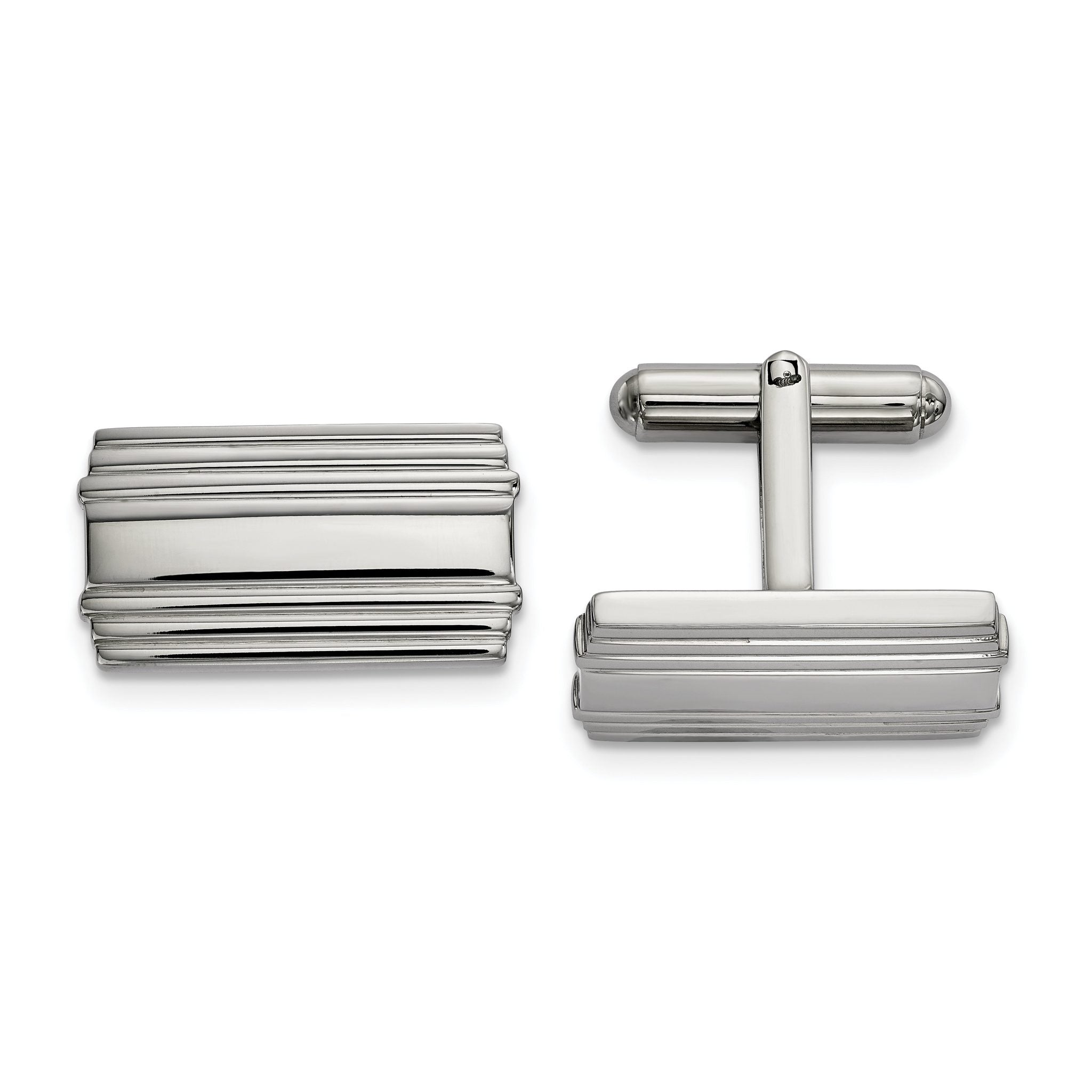 Polished Cufflinks in Stainless Steel Main image