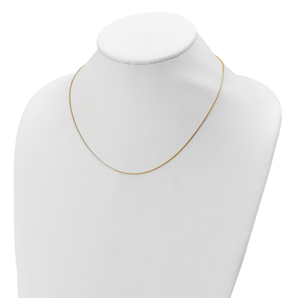 SS Gold-plated .85mm Box 1in+1in Adjustable Chain