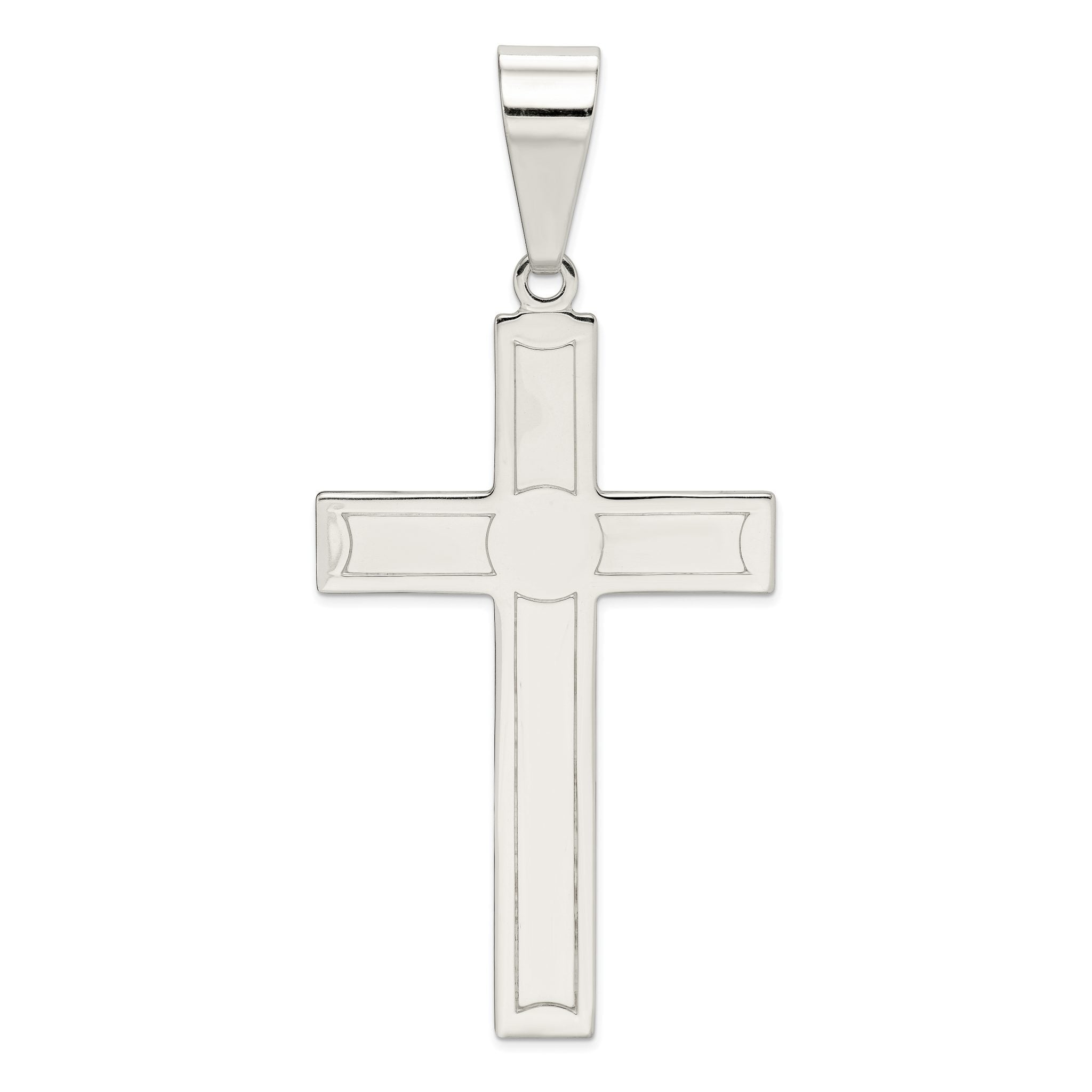 Sterling Silver 925 Polished Cross Pendant with Anti-Tarnish Finish Main image