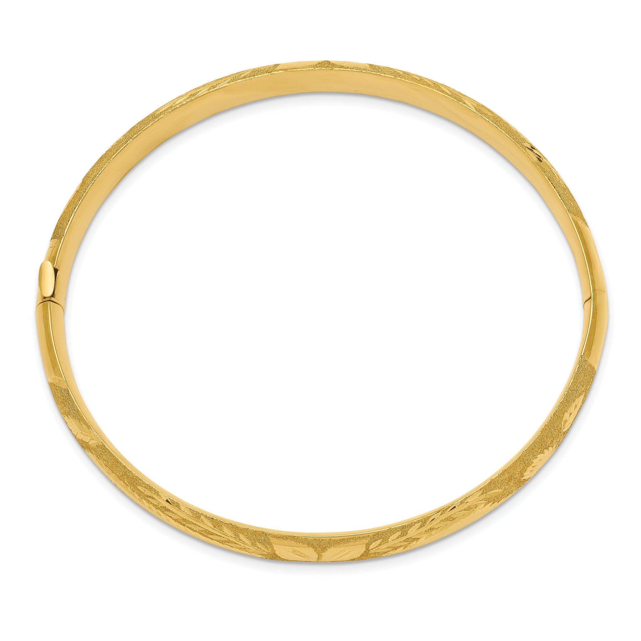 14k 5/16 Laser Cut Hinged Bangle Bracelet Secondary image