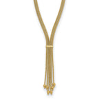 14K Polish/Texture/Dia-cut Fancy Drop Necklace