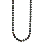 14k 5-6mm Black Near-Round Freshwater Cultured Pearl 7.5 inch Bracelet
