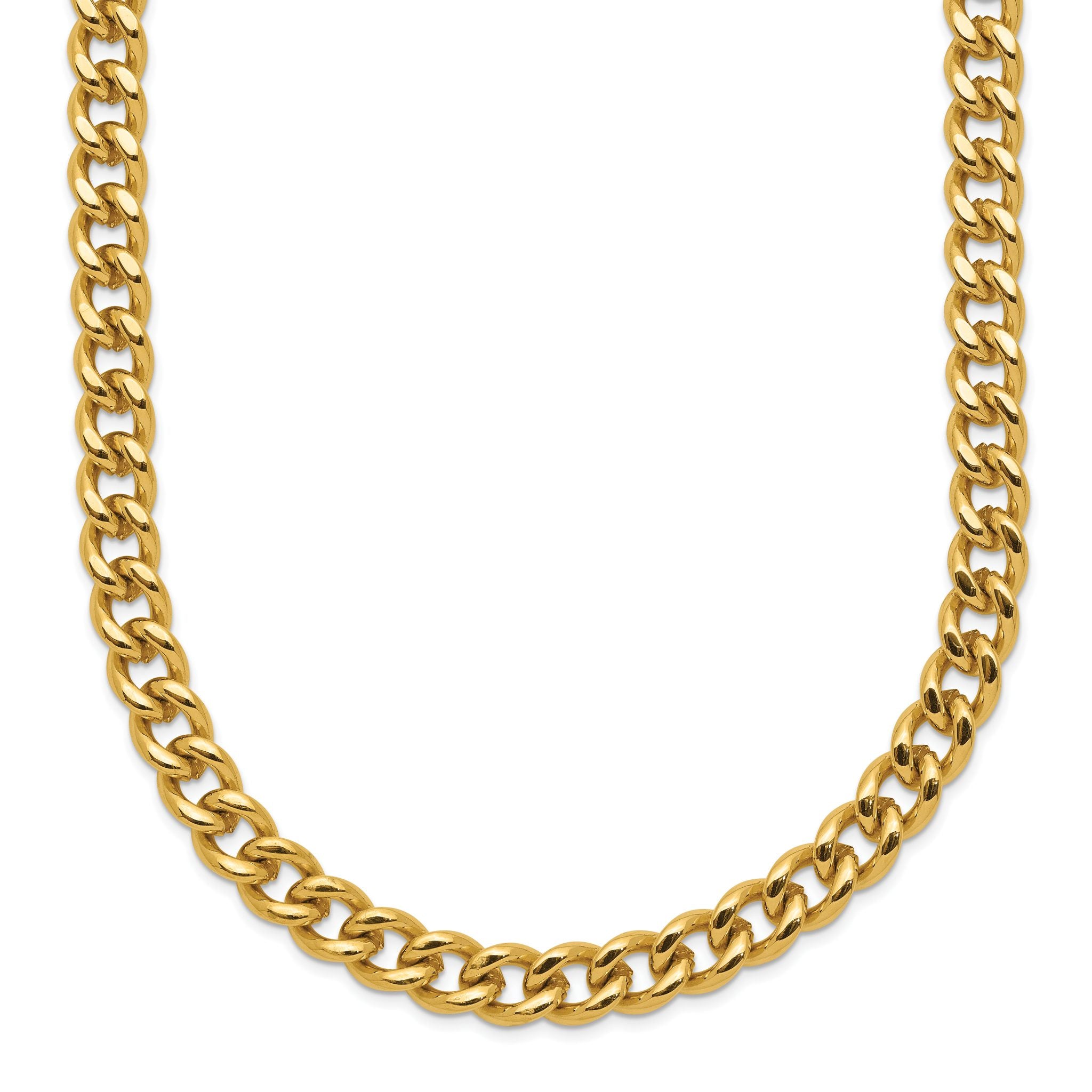 Yellow IP-Plated Curb Chain Necklace in Stainless Steel, 5mm Main image