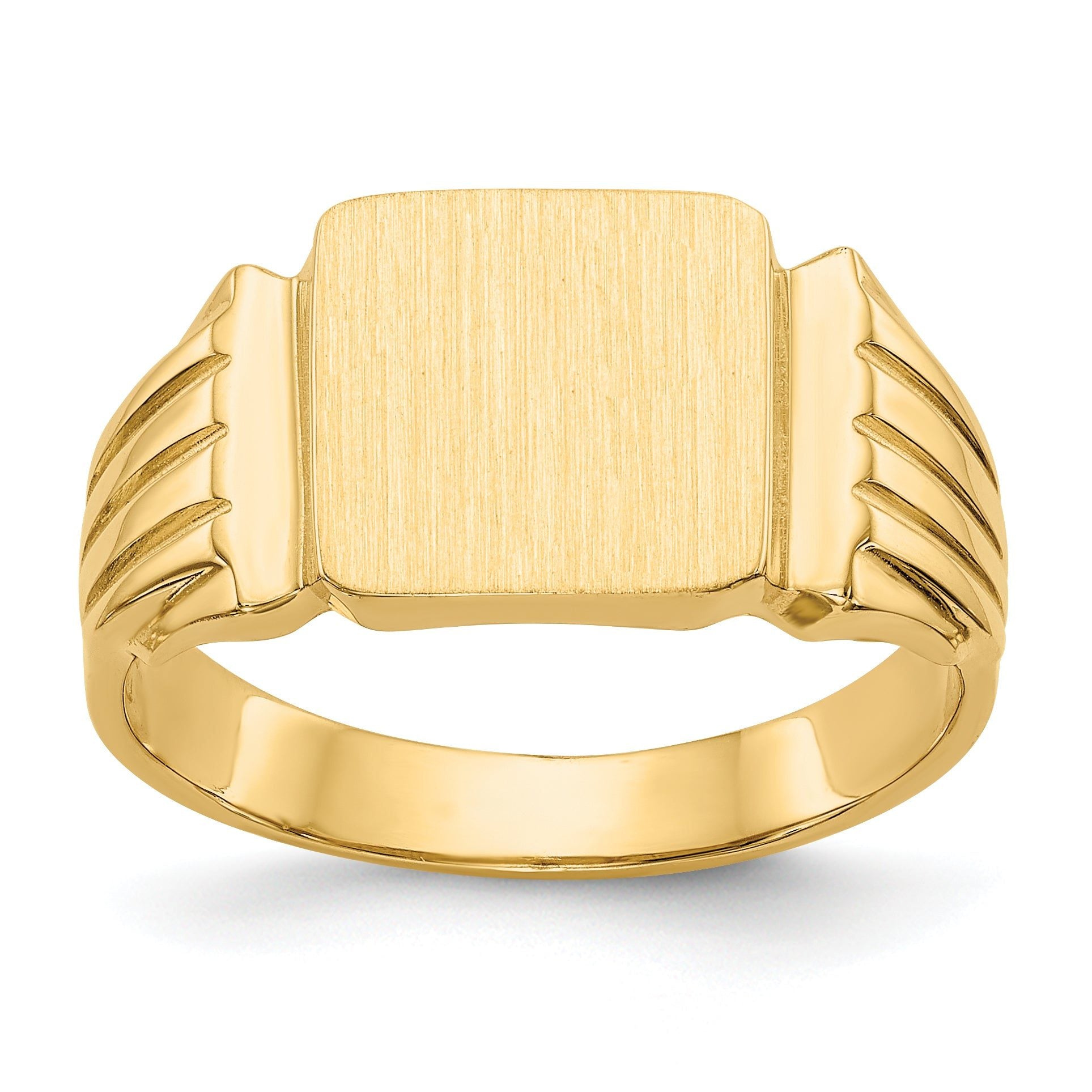 14k 10.5x10.5mm Open Back Mens Signet Ring Main image
