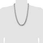 Sterling Silver Rhodium-plated 10.3mm D/C Square Curb Chain